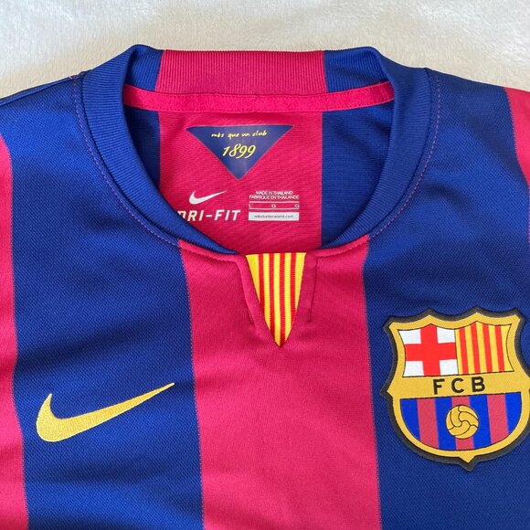 Nike Kids Qatar Airways Barcelona Soccer Football Jersey Navy and Red Large EUC - Picture 2 of 13